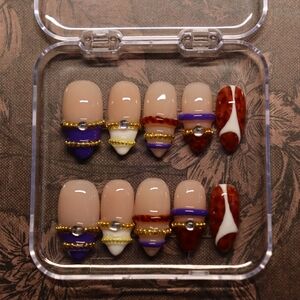 Handmade Bangle Inspired Builder Gel Press-on Nail Set • Size M